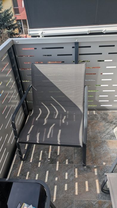 Set mobilier balcon ,2 fotolii (scaune) bancuta & masa sticla