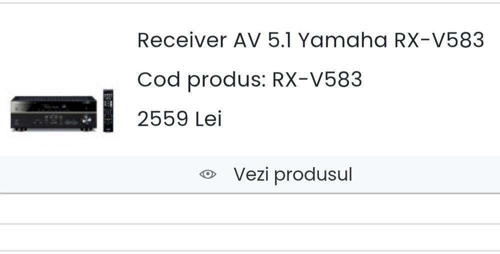 Yamaha RX-V 583 AV receiver stereo / multicanal, wifi, Spotify, internet radio, ca și nou cu ambalaj original