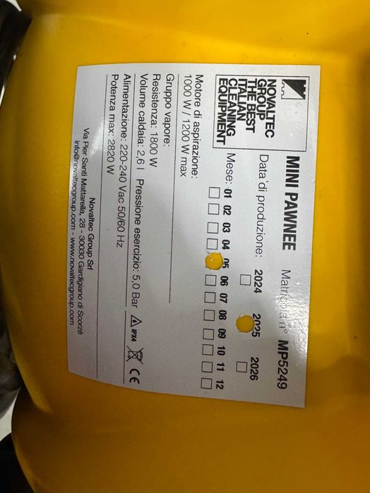 Парен Екстрактор Novaltec Mini Pawnee професионален прахосмукачка