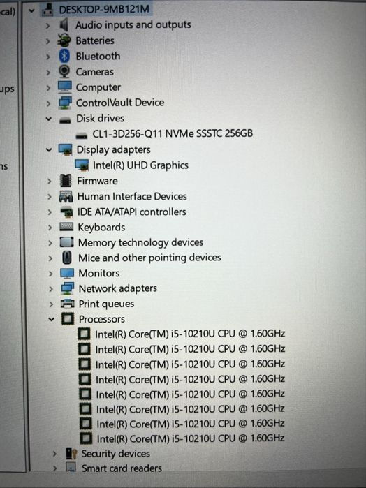 Laptop DELL Latitude 5410, intel Generatia 10, 8 GB RAM, SSD 256 GB M2