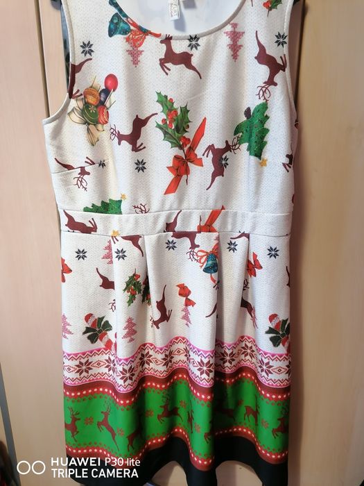 Rochie mar 44 46 cu motive de crăciun