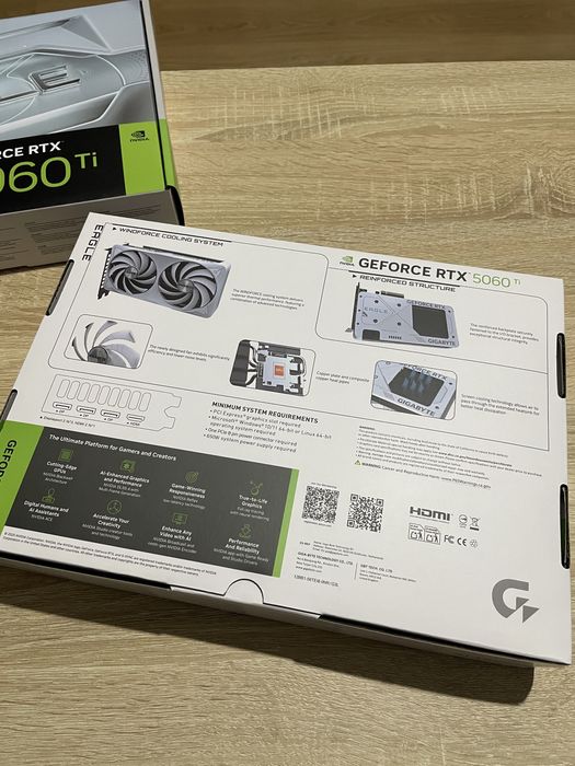 Gigabyte Nvidia GeForce 5060Ti 8GB GDDR7 Eagle OC Ice - чисто нови
