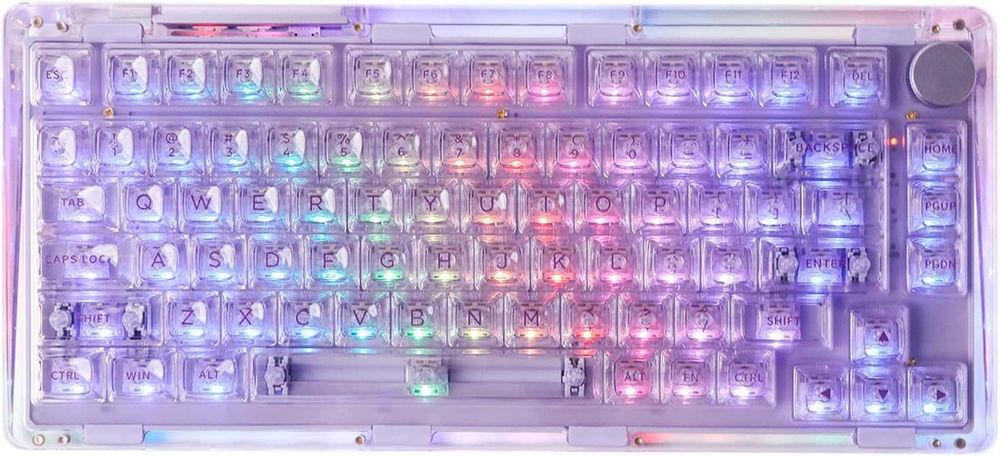 Геймърска механична клавиатура KiiBoom Phantom 81 V2 прозрачна RGB