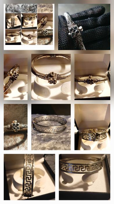 Продавам сребърни уникални бижута, пръстени, гривни, колиета, старинни