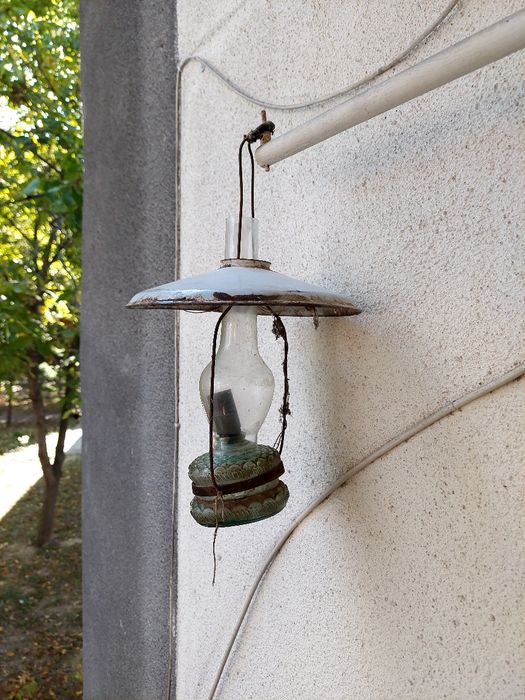 Старинна газова лампа , автентична .