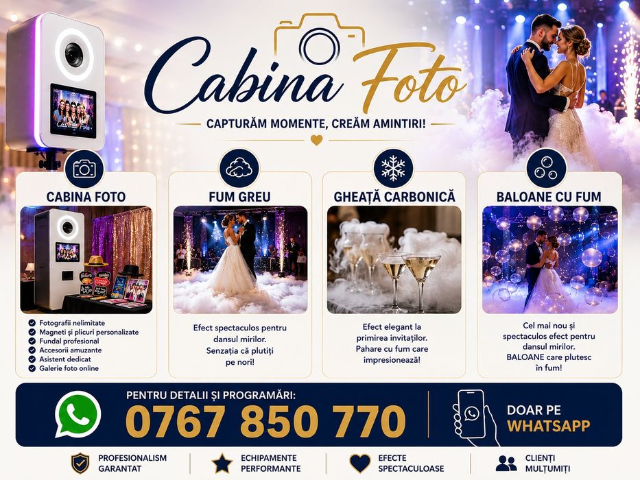 VIDEO FOTO - Cabina foto, Fum greu, Baloane cu fum