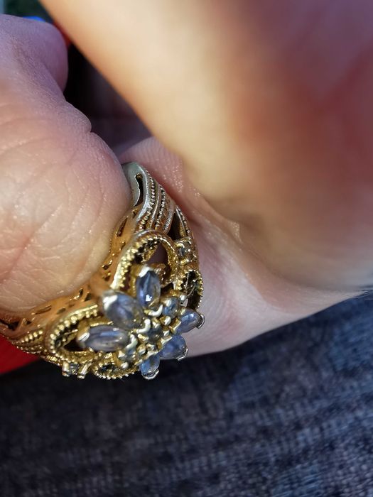 Inel placat cu aur, cu ametist