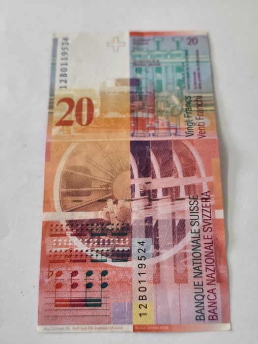 Банкнота 20 швейцарски франка – Артур Онегер 1994 г