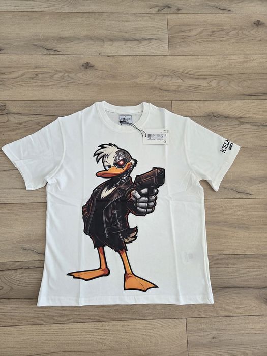Tricou alb Iceladon cu Donald Duck terminator