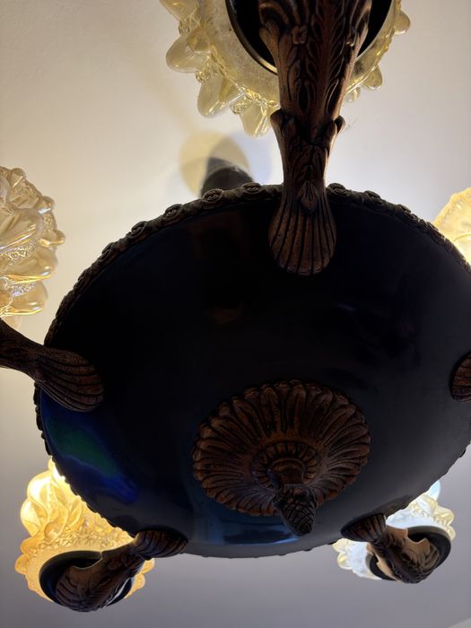 Candelabru cu sticla groasa