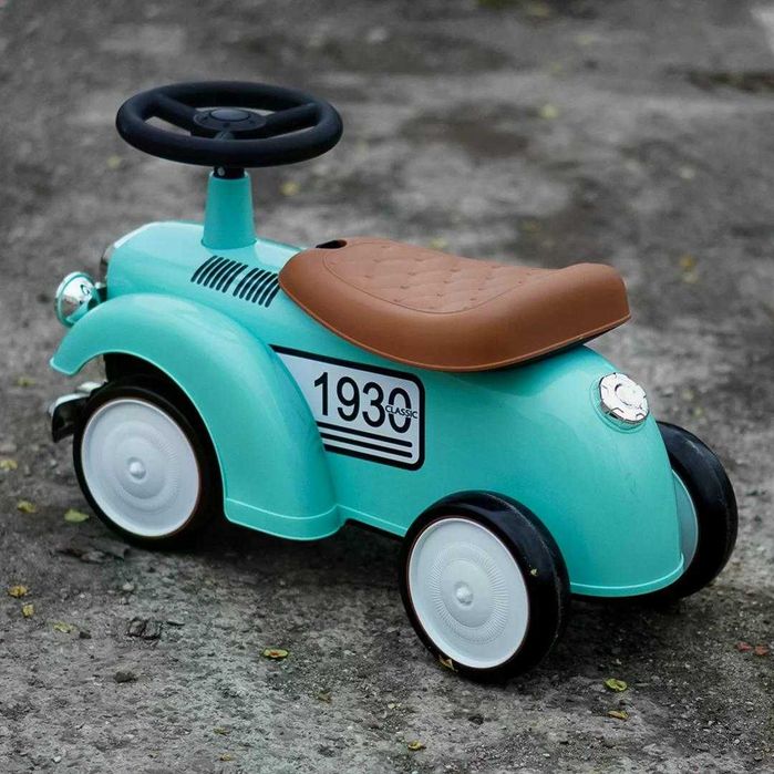 Premergator fara pedale, Kinderauto Retro Baby Car cu roti moi Green