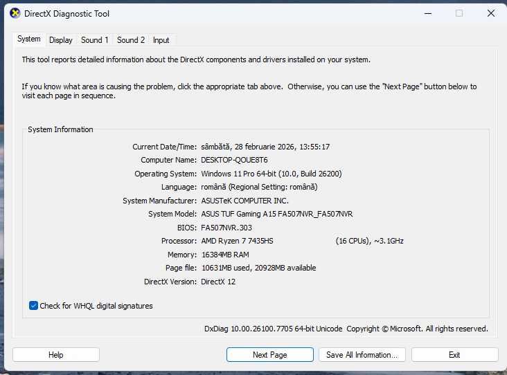 Laptop Asus TUF / Ryzen 7 7435HS / RTX 4060 / 16gb Ram / 512 ssd + 1TB