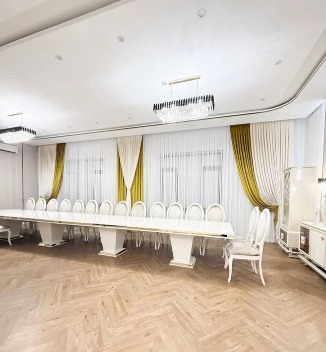 Ресторан ва туйхоналрга пардалар стул чехоллар дастурхон ва сахналар