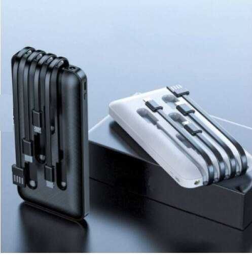 Преносима батерия Powerbank 20000mAh със соларен панел, кабели и фенер