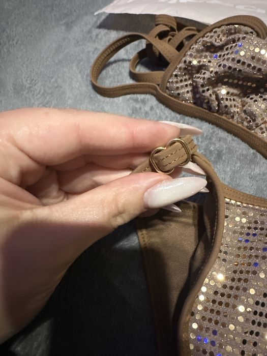 Кафяв бански, закупен от Shein от Missguided, L размер
