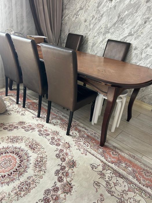 Обеденный стол, 6 стульев комплект