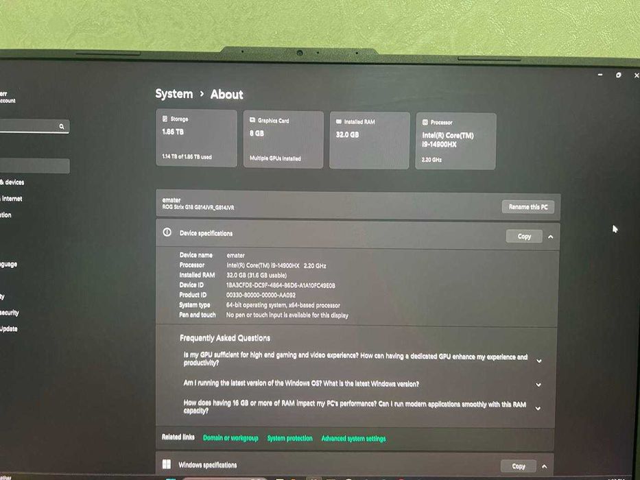 Asus Rog Strix G18  (2024 год)