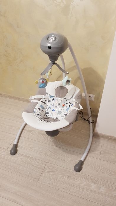 Leagan electric Wunderkid Side, cu conectare la priza, Gri