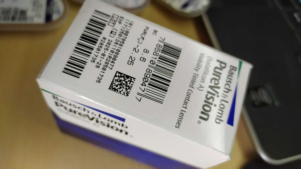 Контактни лещи за очи на Bauch&Lomb, диоптър -2.25