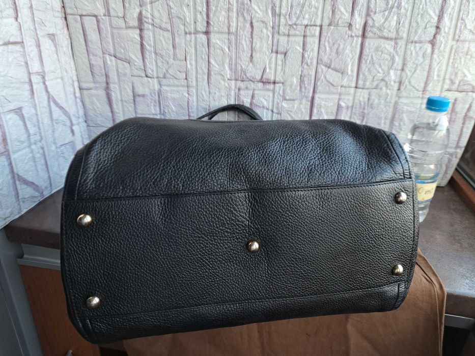 дамска чанта,черна кожена торба Gucci-естествена кожа,гучи