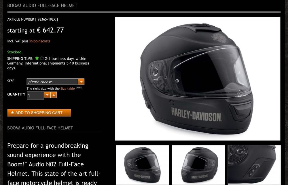 Оригинална Каска за мотор Harley Davidson Boom с вграден интерком Bluetooth / размер M