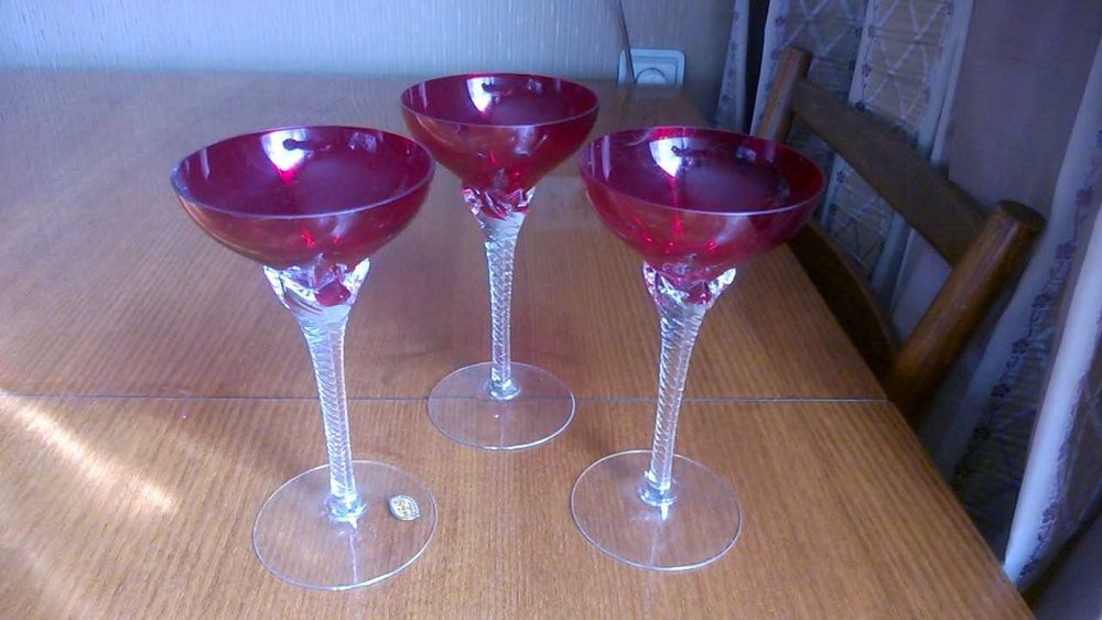 Хрустальные фужеры - Богемское Стекло. Набор. 6 штук.