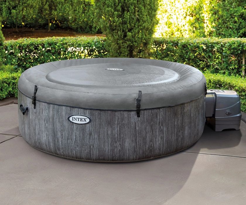 Надуваемо джакузи с въздушни струи INTEX 28440 PureSpa Deluxe, сив