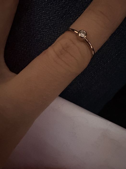 Inel aur rose marimea 50 cu diamant