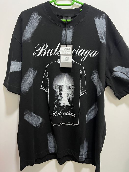 Balenciaga Brushstroke Oversized Tee – unisex, mărime L