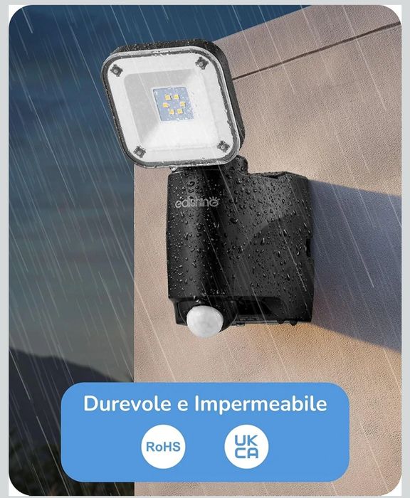 Proiector LED exterior EDISHINE cu senzor de mișcare, 300 lm, IP44, pe baterii