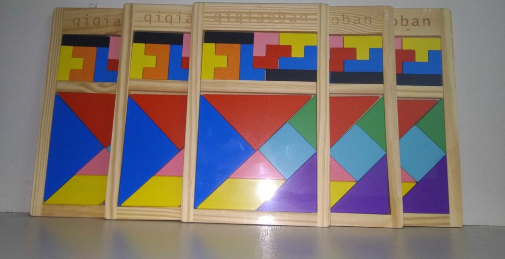 Ново! 2в1 дървен тетрис и танграм в рамка / Дървени игри