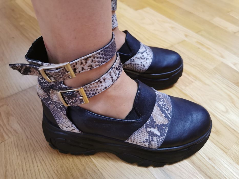 Pantofi casual cu platforma și barete