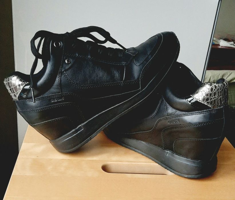 Фирменные Женские Кеды-Ботинки Geox из натуральной кожи