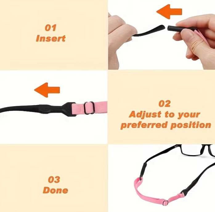 Curea ajustabila ochelari - culoare NEGRU-  50 lei SET de 4 bucati (se vinde doar la set)