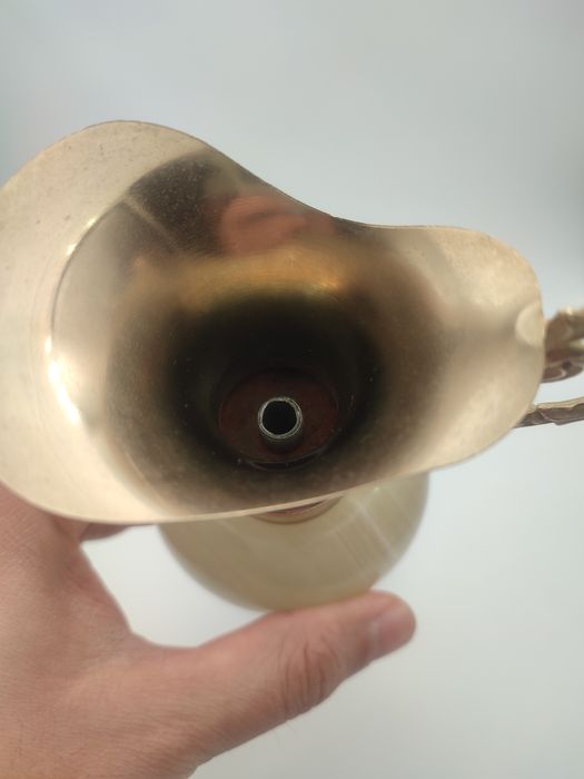 Винтидж урна за свещ от зелен мраморен оникс