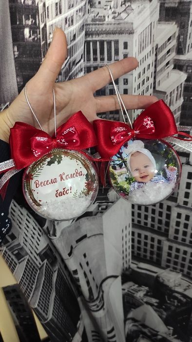 Коледна топка със снимка