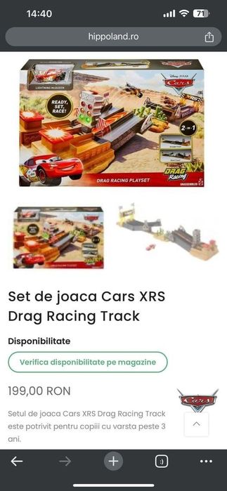 Set cars XRS drag Racine track joc original nou