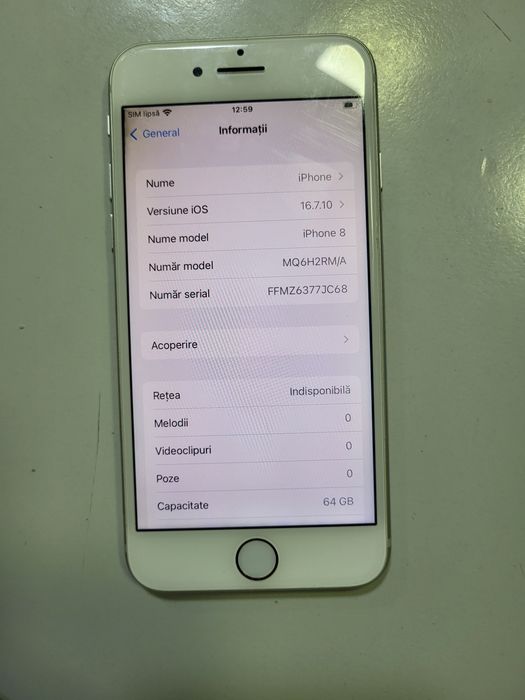 8 Whte TuchID defect Impecabil ca Nou Poze Reale