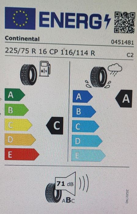 4 anvelope 225 75 16cp continental vanco camper 2023 8mm