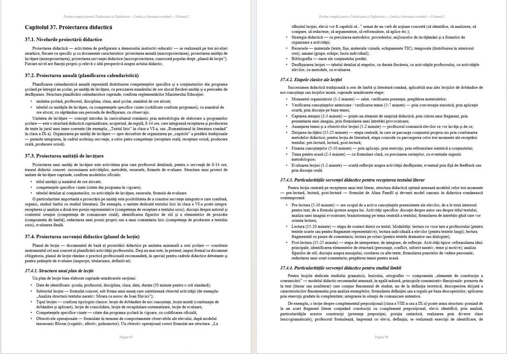 Pregatire Titularizare si Definitivat Limba si Literatura Romana – Sinteze + Subiecte rezolvate (2017–2026), 2 volume, ghid complet pentru profesori