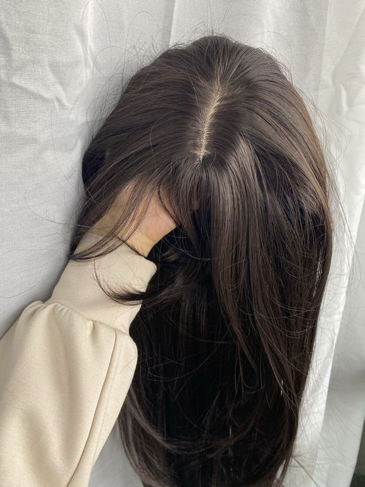 НОВА Кафява естествена перука! 100% високо качество