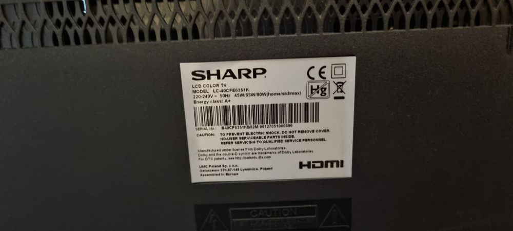 TV SHARP Smart 4k,diagonala 102 cm
