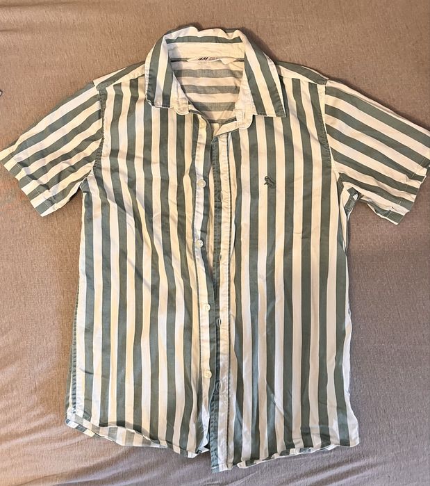 Camasa H&M 134 verde dungi