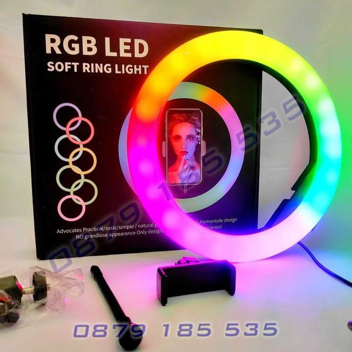 RGB осветление LED ринг 18 22 инч лампа светещ стойка снимане видео
