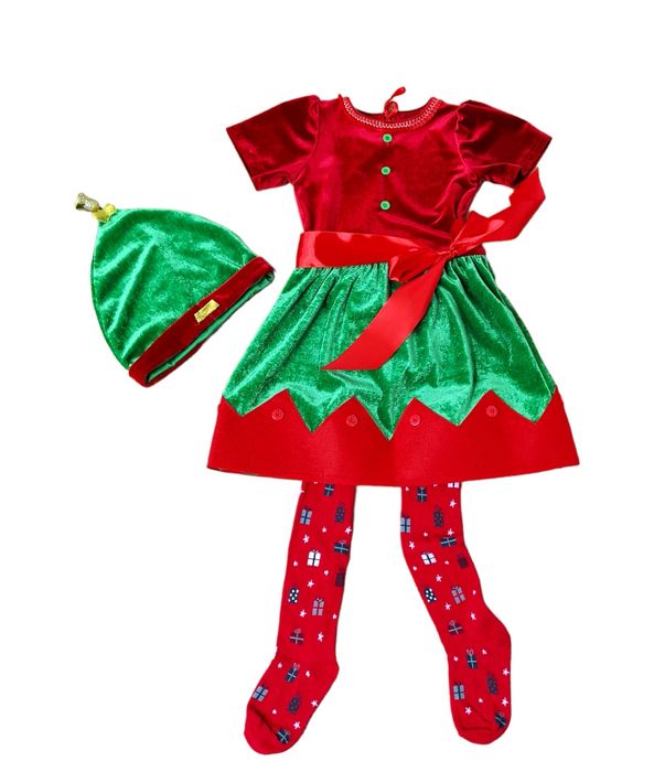 Rochiță spiriduș costum craciun spiridusa fete 1,2 ani made în România