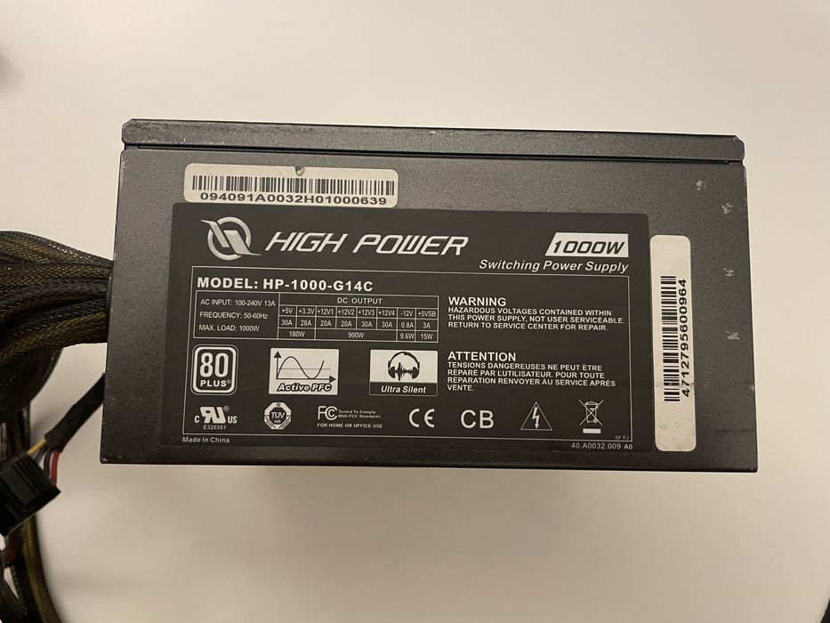 Sursa PC High Power 1000W (HP-1000-G14C) Semi-Modulara