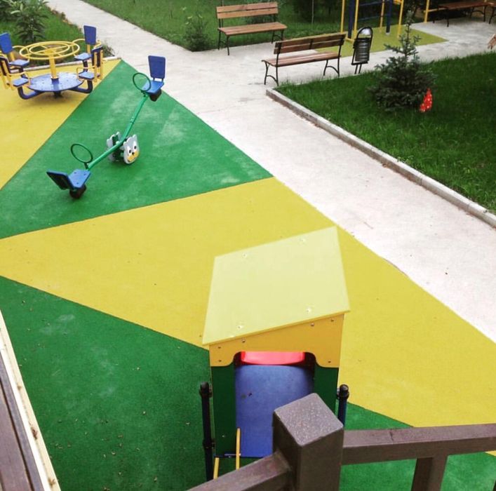 От 4700.Укладка резиновой крошки. Резиновая покрытие.Тартан