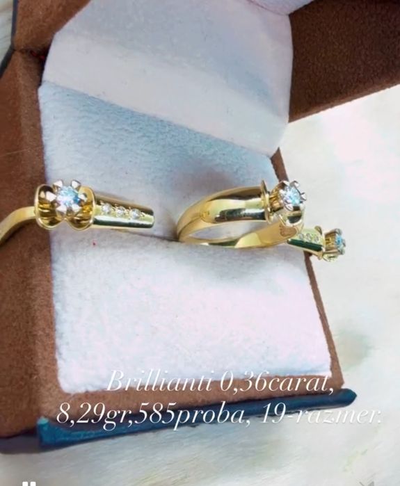 Elegantniy komplekt, s bril 0,36carat 8,29гр 585проба 19-razmer