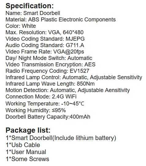 Sonerie Smart Wi-fi cu camera video