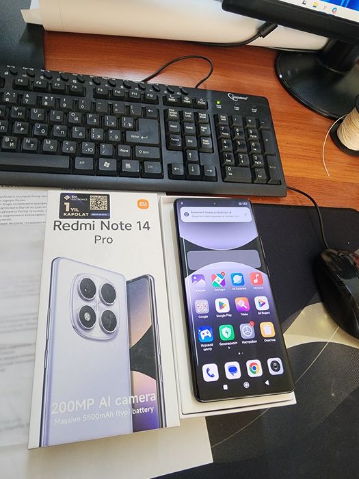 Redmi note 14pro 12/256gb(2025)ideal iwlawi zur aybi yuq tozza telefon